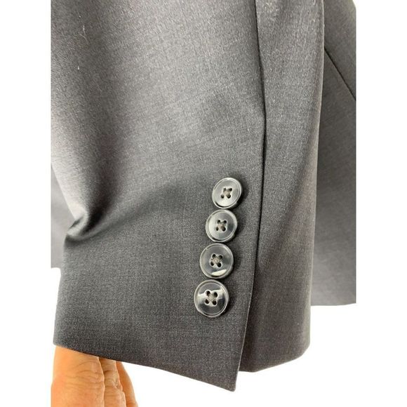 Mens Calvin Klein Size 46R Wool Blazer Suit Coat Jacket Black 5176 - Picture 3 of 8